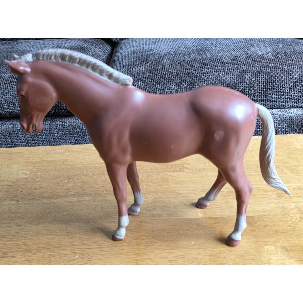 1967 Marx Johnny West Poncho Pony Horse Brown Sorrel Plastic Cowboy Horse Toy